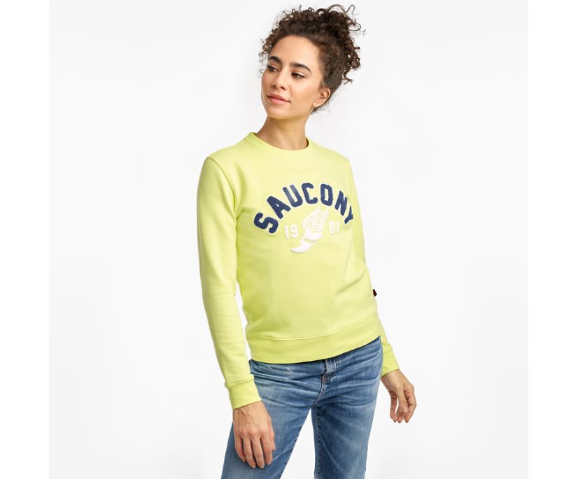 Saucony Rested Crewneck Women\'s Shirts Light Green | Canada 287QMAZ